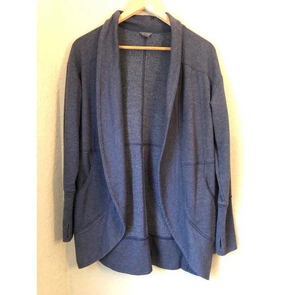 Eddie Bauer Women Small Cardigan Camp Fleece Wrap Cardigan Grey Long Sleeves - Picture 1 of 7